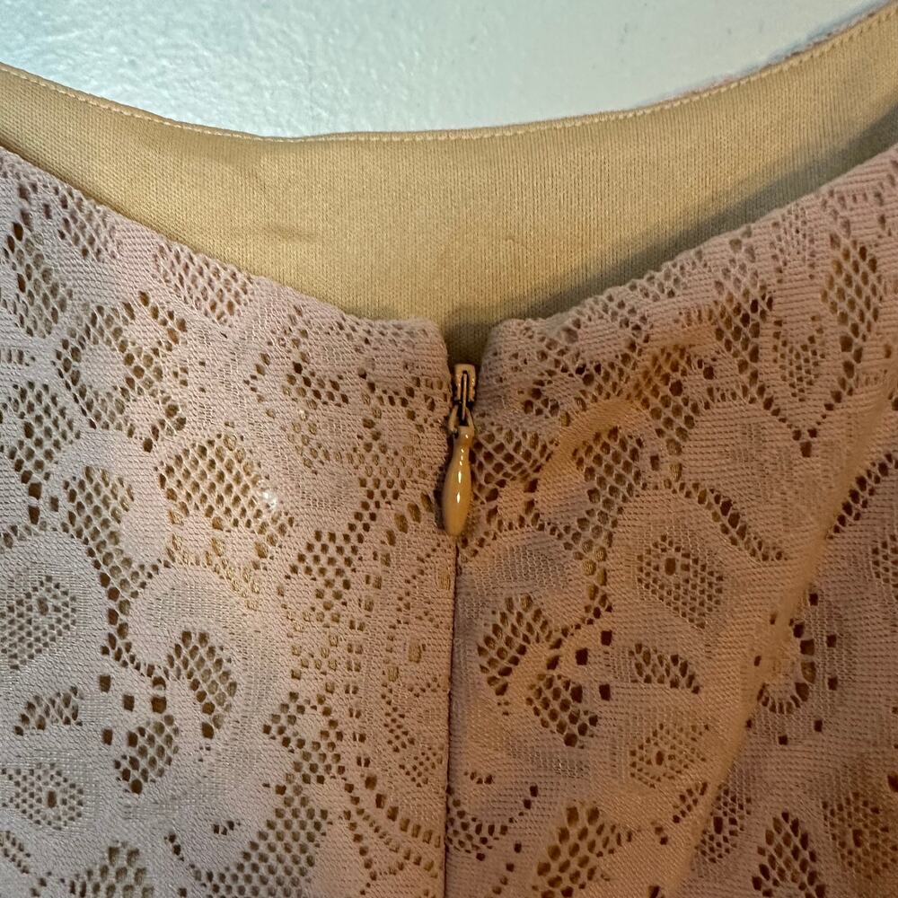 NWT Dress the Population Zahra Sheath Pink Lace Bodycon Midi Dress Size Large - Picture 12 of 12